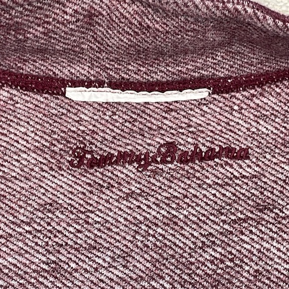 Tommy Bahama On The Double Half Zip Sweatshirt Marled Maroon Cabernet Knit - Picture 10 of 10